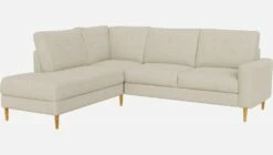 Habitat Canapé D'angle 4 Places Avec Chauffeuse Gauche / 2 Coussins En Tissu Lucca - Blanc Mastic - Accoudoirs Droits - Pieds Droits En Chêne Huilé - Confort Ferme -meubles boutique 916 canape 4 pl chauffeuse g pg5 10354463 2