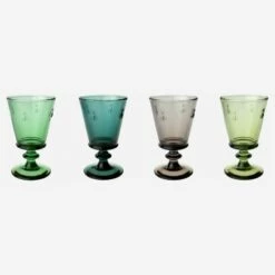 Habitat Lot De 4 Verres à Pied - 240 Ml - Couleur