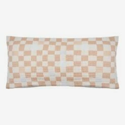 Habitat Coussin Engaze De Coton - 40 X 80 Cm - Motif Damier – Design By Floriane Jacques -meubles boutique almofada em gaze de algodao 40 x 80 cm motivo quadrados design by floriane jacques 12565251 1