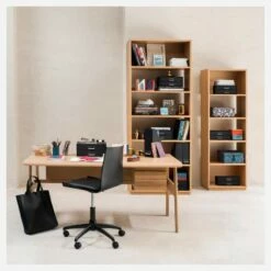 Habitat Bibliothèque En Chêne - 3 étagères - 88 X 150 Cm -meubles boutique bibliotheque en chene 3 etageres 88 x 150 cm 1330765