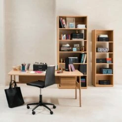 Habitat Bibliothèque En Chêne - 4 étagères - 88 X 186 Cm -meubles boutique bibliotheque en chene 4 etageres 88 x 186 cm 1330753 1