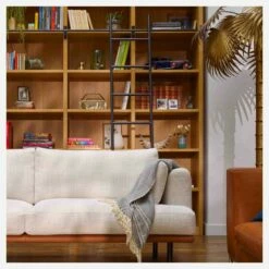 Habitat Bibliothèque En Chêne Avec Son échelle Amovible - Naturel -meubles boutique bibliotheque en chene avec son echelle amovible naturel 7535463