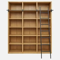 Habitat Bibliothèque En Chêne Avec Son échelle Amovible - Naturel