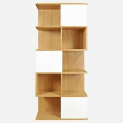 Habitat Etagère Haute En Chêne à Portes Coulissantes Blanches