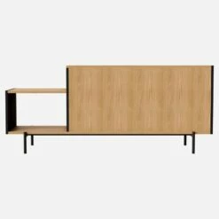 Habitat Buffet Bas En Chêne - Naturel Et Noir - Design By Adrien Carvès -meubles boutique buffet bas en chene naturel et noir design by adrien carves 1307413