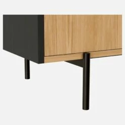 Habitat Buffet Bas En Chêne - Naturel Et Noir - Design By Adrien Carvès -meubles boutique buffet bas en chene naturel et noir design by adrien carves 1338805