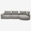 Habitat Canapé D'angle Droit En Tissu Bellagio - Gris Nocturne