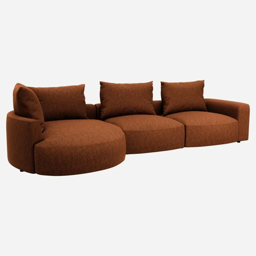 Habitat Canapé D'angle Gauche En Tissu Copparo - Orange Rouille 2 Habitat Canapé D'angle Gauche En Tissu Copparo - Orange Rouille – Image 2