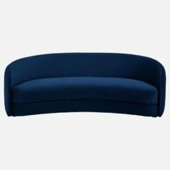 Habitat Canapé Arrondi En Velours - Bleu