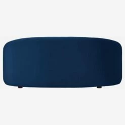 Habitat Canapé Arrondi En Velours - Bleu -meubles boutique cajou canape 3p velours bleu 1253917