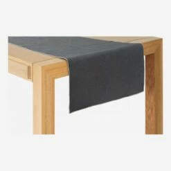 Habitat Travers De Table En Lin - 40 X 150 Cm - Gris Anthracite -meubles boutique caminho de mesa em linho 40 x 150 cm cinzento antracite 6441201 1