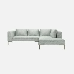 Habitat Canapé 2 Places Avec Méridienne Droite En Tissu Alba - Gris Brume -meubles boutique canape 2 places avec meridienne droite en tissu alba gris brume 10272851 1