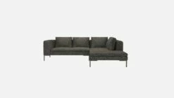 Habitat Canapé 2 Places Avec Méridienne Droite En Tissu Alba - Gris Nuage -meubles boutique canape 2 places avec meridienne droite en tissu alba gris nuage 10272875 2