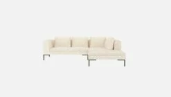 Habitat Canapé 2 Places Avec Méridienne Droite En Tissu Bormio - Blanc Albâtre -meubles boutique canape 2 places avec meridienne droite en tissu bormio blanc albatre 10374485 2