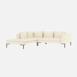 Habitat Canapé 2 Places Avec Méridienne Droite En Tissu Bormio - Blanc Albâtre -meubles boutique canape 2 places avec meridienne droite en tissu bormio blanc albatre 10374489 1