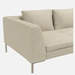 Habitat Canapé 2 Places Avec Méridienne Droite En Tissu Lucca - Blanc Mastic -meubles boutique canape 2 places avec meridienne droite en tissu lucca blanc mastic 12851369