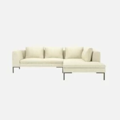 Habitat Canapé 2 Places Avec Méridienne Droite En Tissu Venezia - Blanc Craie -meubles boutique canape 2 places avec meridienne droite en tissu venezia blanc craie 10272163 1