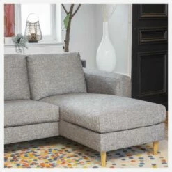 Habitat Canapé 2 Places Avec Méridienne Droite En Tissu Venezia - Bleu Zingué - Accoudoirs Droits - Pieds Droits En Chêne Huilé - Confort Medium -meubles boutique canape 2 places avec meridienne droite en tissu venezia bleu zingue accoudoirs droits pieds droits en chene huile confort medium 11739057