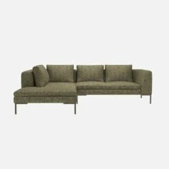 Habitat Canapé 2 Places Avec Méridienne Gauche En Tissu Alba - Vert Orage