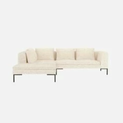 Habitat Canapé 2 Places Avec Méridienne Gauche En Tissu Bormio - Blanc Albâtre -meubles boutique canape 2 places avec meridienne gauche en tissu bormio blanc albatre 10374477 1