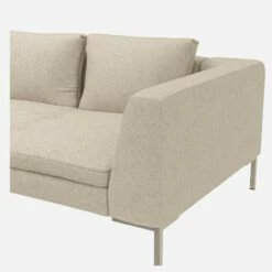 Habitat Canapé 2 Places Avec Méridienne Gauche En Tissu Lucca - Blanc Mastic -meubles boutique canape 2 places avec meridienne gauche en tissu lucca blanc mastic 12851349