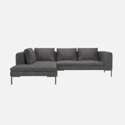 Habitat Canapé 2 Places Avec Méridienne Gauche En Tissu Lucca - Bleu Zingué