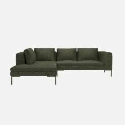 Habitat Canapé 2 Places Avec Méridienne Gauche En Tissu Lucca - Vert Mousse