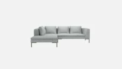 Habitat Canapé 2 Places Avec Méridienne Gauche En Tissu Melina - Gris Asphalte -meubles boutique canape 2 places avec meridienne gauche en tissu melina gris asphalte 10272387 2