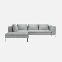 Habitat Canapé 2 Places Avec Méridienne Gauche En Tissu Melina - Gris Asphalte