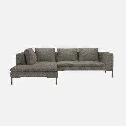 Habitat Canapé 2 Places Avec Méridienne Gauche En Tissu Venezia - Bleu Zingué