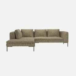 Habitat Canapé 2 Places Avec Méridienne Gauche En Tissu Venezia - Vert Lichen