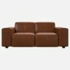 Habitat Canapé 2 Places En Cuir Vintage Leather - Marron Cognac
