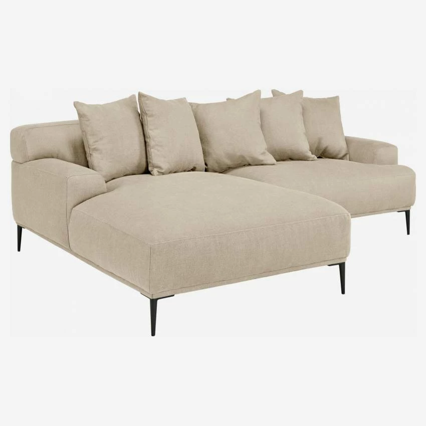 Habitat Canapé 2 Places En Lin Avec Angle Gauche - Naturel 3 Habitat Canapé 2 Places En Lin Avec Angle Gauche - Naturel – Image 3