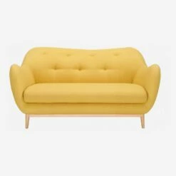 Habitat Canapé 2 Places En Tissu Jaune - Design By Adrien Carvès -meubles boutique canape 2 places en tissu jaune design by adrien carves 1098407 1