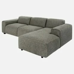 Habitat Canapé 3 Places Avec Méridienne Droite En Tissu Bellagio - Gris Nocturne -meubles boutique canape 3 places avec meridienne droite en tissu bellagio gris noir 1096433