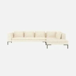 Habitat Canapé 3 Places Avec Méridienne Droite En Tissu Bormio - Blanc Albâtre -meubles boutique canape 3 places avec meridienne droite en tissu bormio blanc albatre 10374501 1