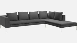 Habitat Canapé 3 Places Avec Méridienne Droite En Velours - Gris Ardoise 5 Habitat Canapé 3 Places Avec Méridienne Droite En Velours - Gris Ardoise -meubles boutique canape 3 places avec meridienne droite en velours gris argent 1100439 2