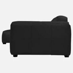 Habitat Canapé 3 Places Avec Méridienne Gauche En Cuir Savoy - Noir Obsidienne -meubles boutique canape 3 places avec meridienne gauche en cuir savoy noir 1229781