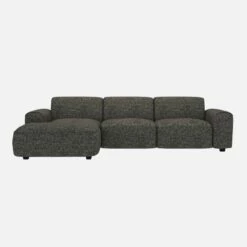 Habitat Canapé 3 Places Avec Méridienne Gauche En Tissu Alba - Gris Ardoise
