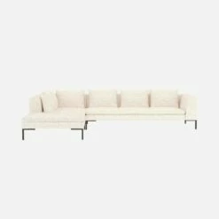 Habitat Canapé 3 Places Avec Méridienne Gauche En Tissu Bormio - Blanc Albâtre -meubles boutique canape 3 places avec meridienne gauche en tissu bormio blanc albatre 10374493 1