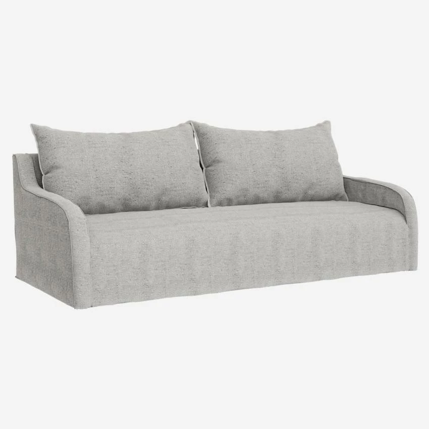 Habitat Canapé 3 Places En Lin - Beige Moucheté 2 Habitat Canapé 3 Places En Lin - Beige Moucheté – Image 2