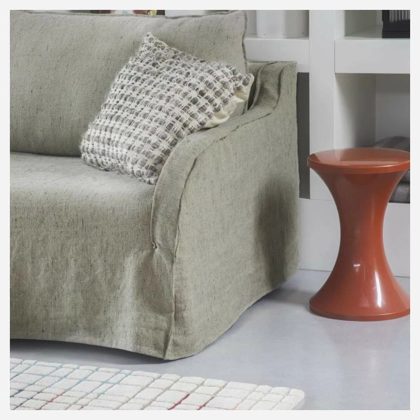 Habitat Canapé 3 Places En Lin - Beige Moucheté 5 Habitat Canapé 3 Places En Lin - Beige Moucheté – Image 5