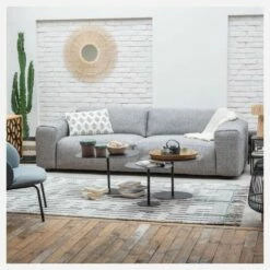 Habitat Canapé 3 Places En Tissu Bellagio - Bleu Céleste -meubles boutique canape 3 places en tissu bellagio gris bleu 1334061