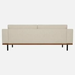 Habitat Canapé 3 Places En Tissu Lucca - Blanc Mastic - Base En Cuir Marron -meubles boutique canape 3 places en tissu lucca blanc mastic base en cuir marron 13054619