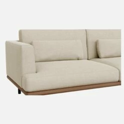 Habitat Canapé 3 Places En Tissu Lucca - Blanc Mastic - Base En Cuir Marron -meubles boutique canape 3 places en tissu lucca blanc mastic base en cuir marron 13054623