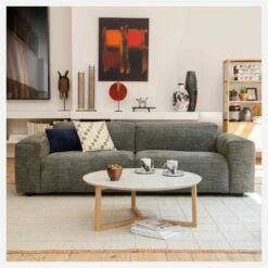 Habitat Canapé 4 Places En Tissu Alba - Vert Orage -meubles boutique canape 4 places en tissu alba vert orage 10354405