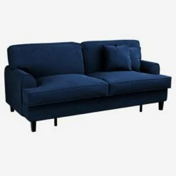 Habitat Canapé Convertible 3 Places En Velours - Couchage 140x200 Cm - Bleu 8 Habitat Canapé Convertible 3 Places En Velours - Couchage 140x200 Cm - Bleu -meubles boutique canape convertible 3 places en velours couchage 140x200 cm bleu 13503747