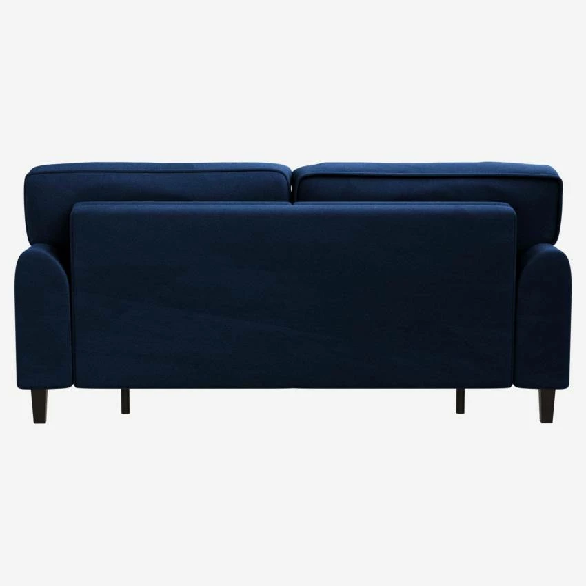 Habitat Canapé Convertible 3 Places En Velours - Couchage 140x200 Cm - Bleu 4 Habitat Canapé Convertible 3 Places En Velours - Couchage 140x200 Cm - Bleu – Image 4