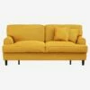 Habitat Canapé Convertible 3 Places En Velours - Couchage 140x200 Cm - Jaune Moutarde