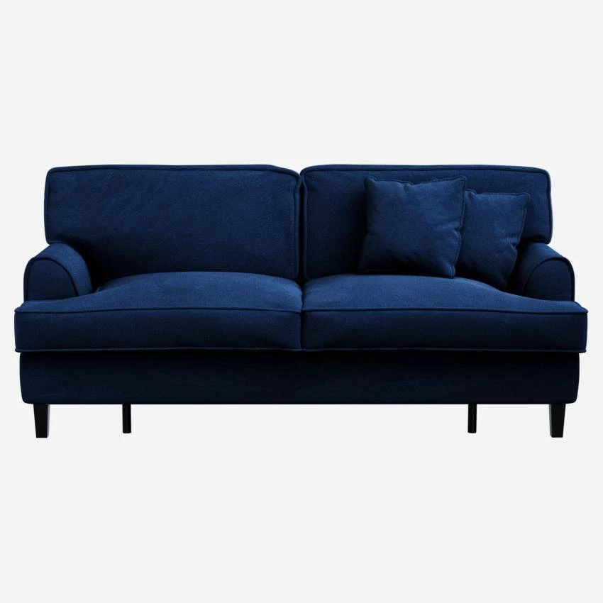Habitat Canapé Convertible 3 Places En Velours - Couchage 160x200 Cm - Bleu 1 Habitat Canapé Convertible 3 Places En Velours - Couchage 160x200 Cm - Bleu